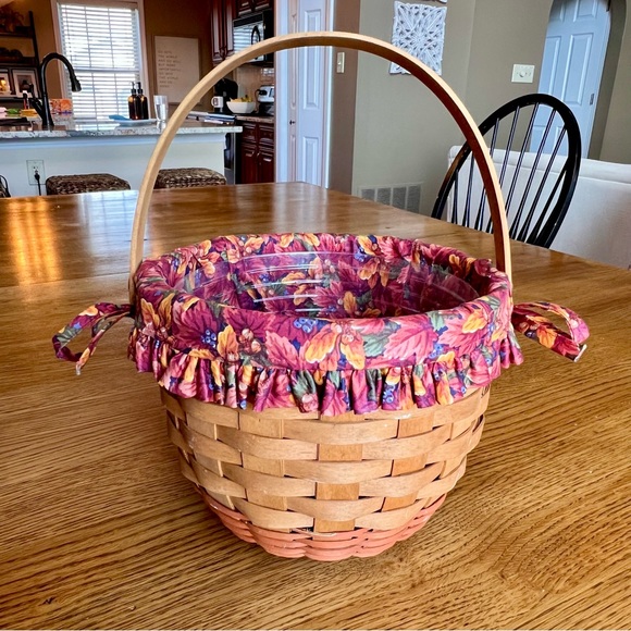 Longaberger Other - ⭐️ 1995 Longaberger Pumpkin Basket Fabric Liner Plastic Protector